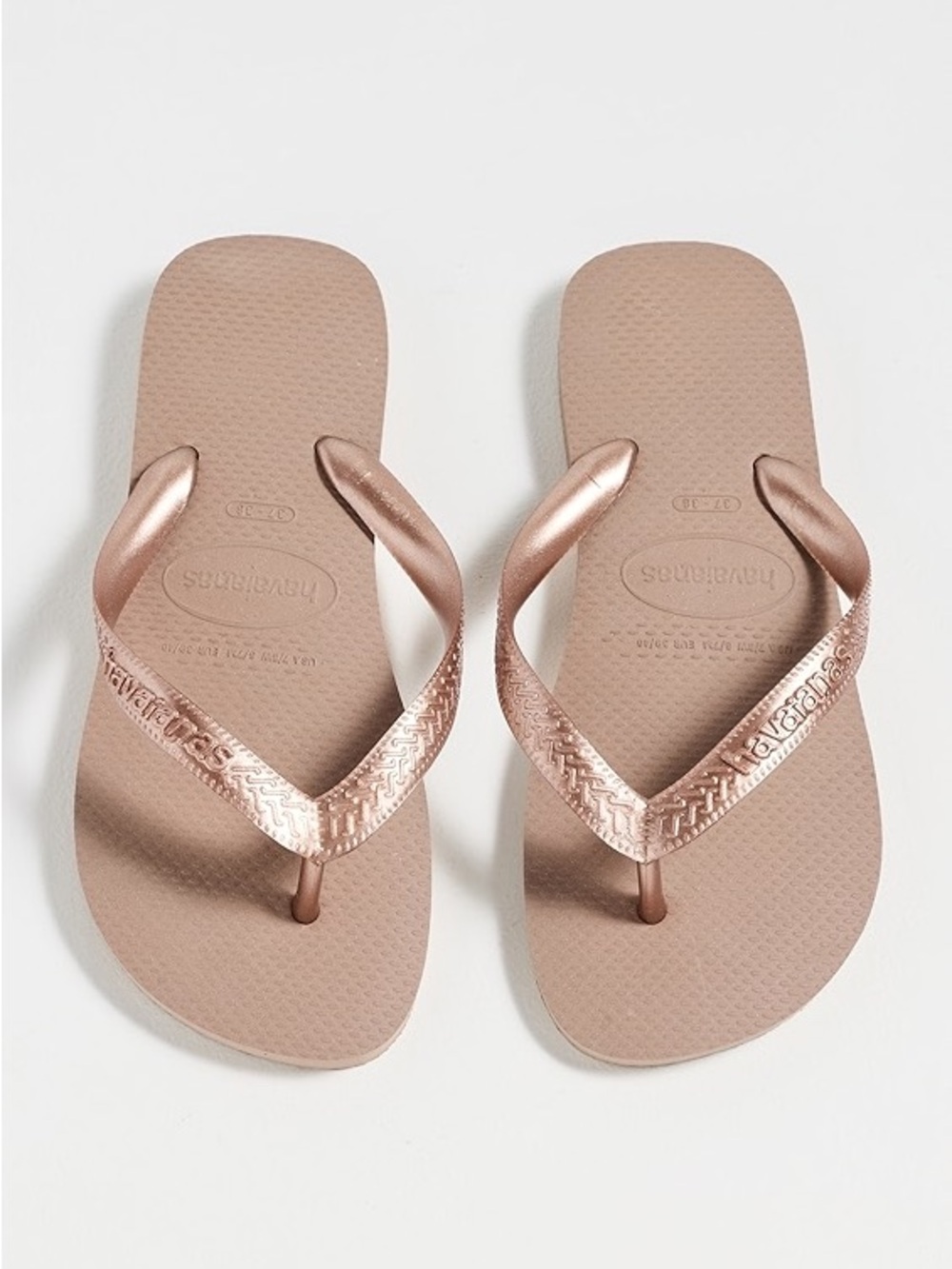 NWT Havaianas Classic Top Flip Flops Rose Gold 37/38
